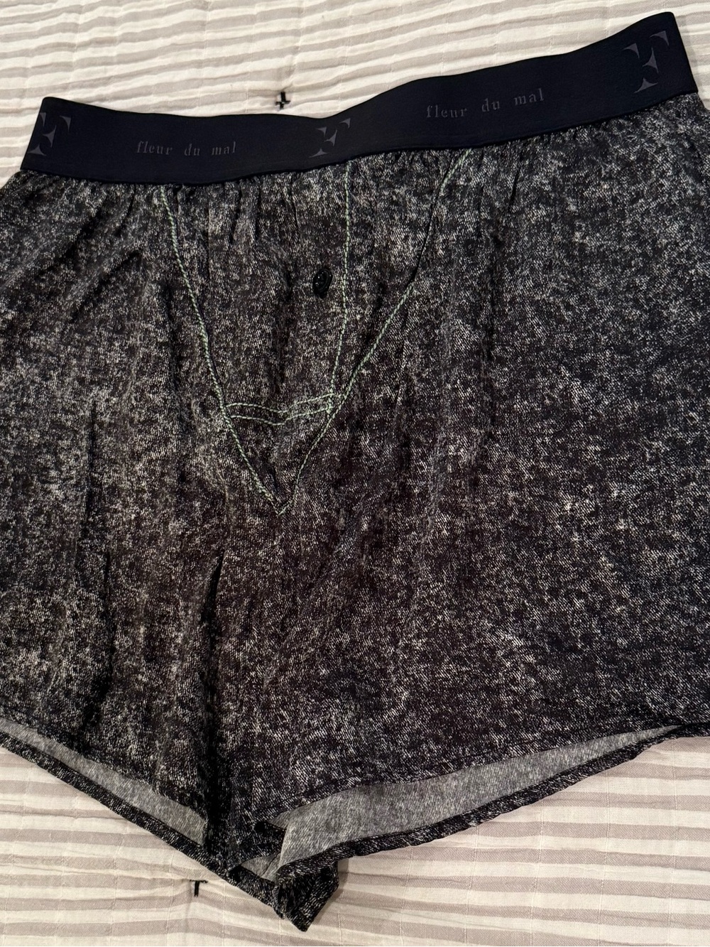 Fleur Du Mal Black Gray Printed Boxer Shorts - Picture 4 of 4